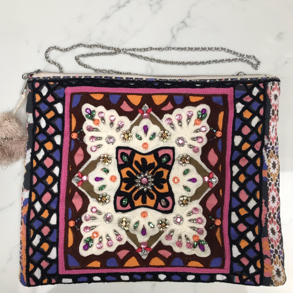 Steve Madden Beaded Embroidered Bohemian Bag